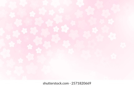 Perfect for the Doll's Festival and entrance season. Vector illustration background with dancing cherry blossoms.