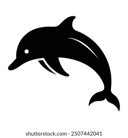 Perfect Dolphin Cetacean Vector Illustration - Colorful Silhouette, Line Art