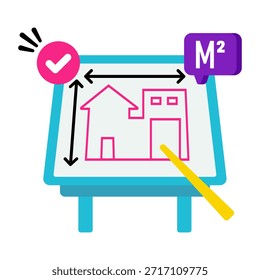 Icono perfecto de la Descarga de la presentación del Plan de la construcción 
