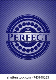 Perfect emblem with jean texture