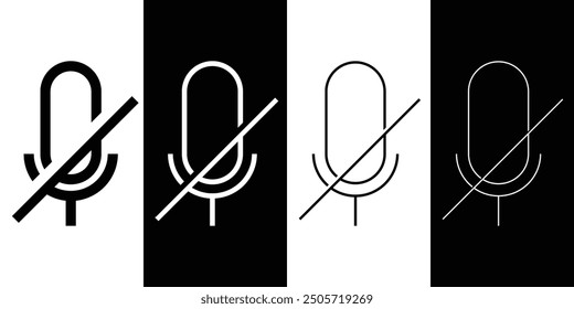 "Perfect for enhancing your virtual presence and making your content stand out." Mic mute icons. can be editable files. Vector illustration concept.