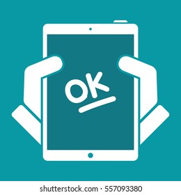 Perfect evaluation "Ok" - Vector flat icon