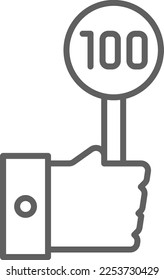 PERFECT Feedback icon with black outline style