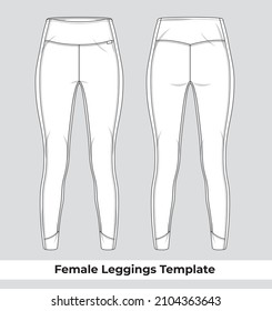 Perfect Female Sporty Leggings Template 