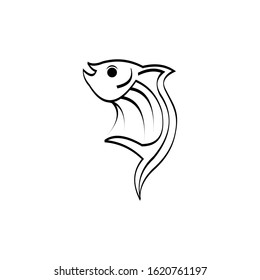 Perfect fish line logo icon design