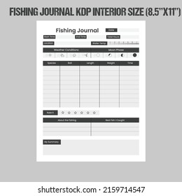 The Perfect fishing journal for men with fishing journal for kids, KDP  interior 