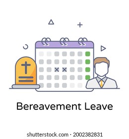 A perfect flat outline vector of bereavement leave svg