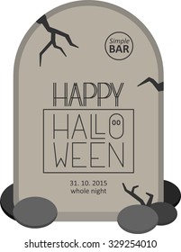 Perfect flat template for halloween party. Headstone and own main font. Good typography for you celebrate. 