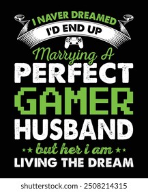 Perfeito marido gamer Cartaz tipográfico modelo de design vertical cartaz, roupas, caneca, bolsa de tote e mercadoria.
