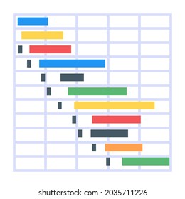  Perfect Gantt Chart Icon In Flat Design