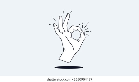 Perfect gesture hand sign sparkling everything is alright great success okay symbol