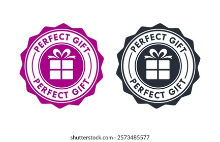 Perfect gift badge design logo template illustration