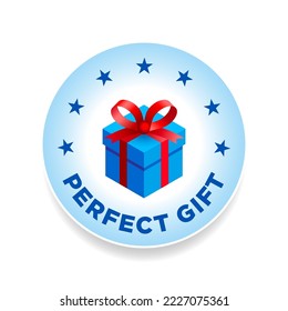 Perfect gift isolated vector badge stamp icon banner