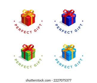 Perfektes Geschenk einzelne Vektorgrafik-Briefmarkensymbanner