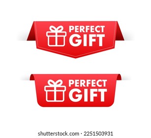 The perfect gift label. Price tag. Vector stock illustration.