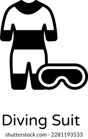 Icono de glifo perfecto del traje de buceo