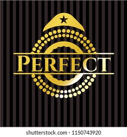 Perfect gold emblem or badge