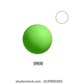 Perfect green sphere representing geometric harmony, with a wireframe outline showcasing its precise form, ideal for projects related to mathematics, design, and abstract concepts