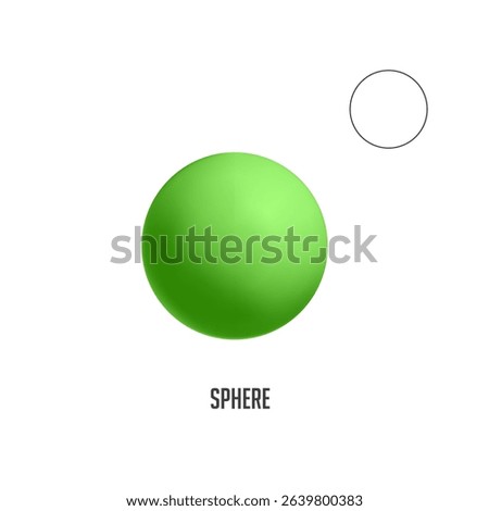 Perfect green sphere representing geometric harmony, with a wireframe outline showcasing its precise form, ideal for projects related to mathematics, design, and abstract concepts