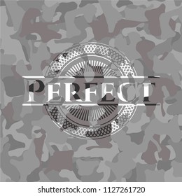 Perfect grey camouflaged emblem