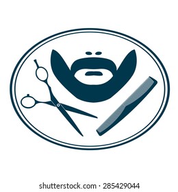 Perfect hairdresser barber label isolated on white background. Design template for label, banner, badge, logo. Vector.