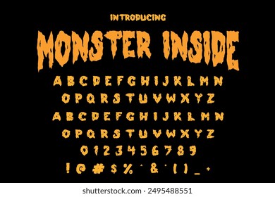 Perfect Halloween font vector illustration featuring spooky, playful letters. Ideal for Halloween posters, invitations, and decorations. 