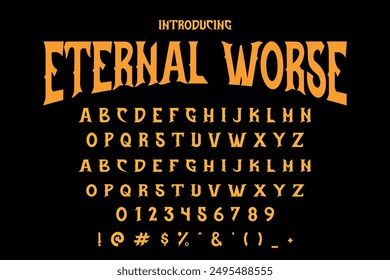 Perfect Halloween font vector illustration featuring spooky, playful letters. Ideal for Halloween posters, invitations, and decorations. 