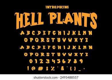 Perfekte Halloween-Font-Vektorillustration mit gruseligen, verspielten Buchstaben. Ideal für Halloween-Poster, Einladungen und Dekorationen. 