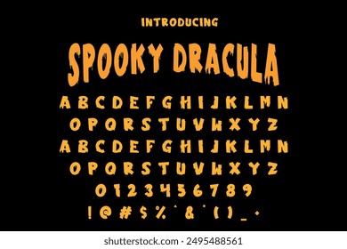 Perfect Halloween font vector illustration featuring spooky, playful letters. Ideal for Halloween posters, invitations, and decorations. 