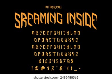 Perfect Halloween font vector illustration featuring spooky, playful letters. Ideal for Halloween posters, invitations, and decorations. 