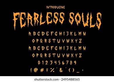 Perfect Halloween font vector illustration featuring spooky, playful letters. Ideal for Halloween posters, invitations, and decorations. 