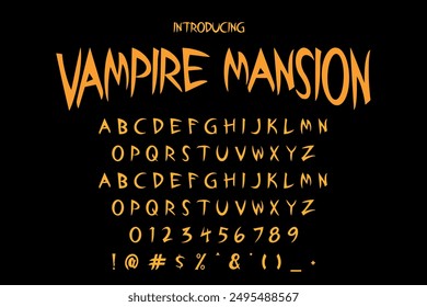 Perfect Halloween font vector illustration featuring spooky, playful letters. Ideal for Halloween posters, invitations, and decorations. 