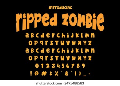 Perfect Halloween font vector illustration featuring spooky, playful letters. Ideal for Halloween posters, invitations, and decorations. 