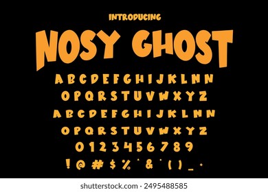 Perfect Halloween font vector illustration featuring spooky, playful letters. Ideal for Halloween posters, invitations, and decorations. 