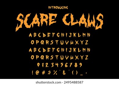 Perfect Halloween font vector illustration featuring spooky, playful letters. Ideal for Halloween posters, invitations, and decorations. 