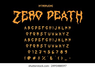 Perfect Halloween font vector illustration featuring spooky, playful letters. Ideal for Halloween posters, invitations, and decorations. 