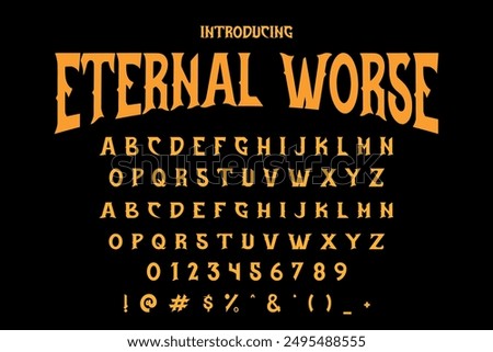 Perfect Halloween font vector illustration featuring spooky, playful letters. Ideal for Halloween posters, invitations, and decorations. 