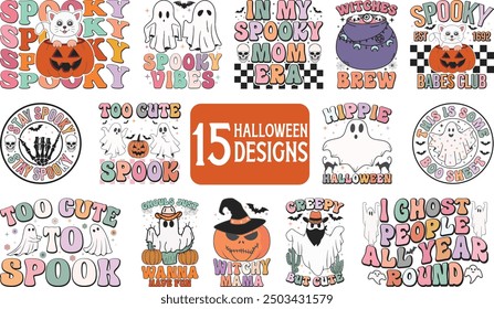 Perfect Halloween Sublimation And Retro Designs Bundle