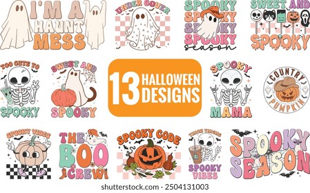 Perfect Halloween Sublimation And Retro Designs Bundle