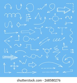 Perfect hand drawn arrows. Fully editable design elements. Vector illustration.