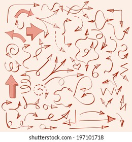 Perfect  hand drawn arrows made in vector. Beautiful fully editable business design element.