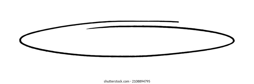 Perfect hand drawn ellipse. Vector oval frame written by a pen. Bubble selection graphic element isolated on white background.