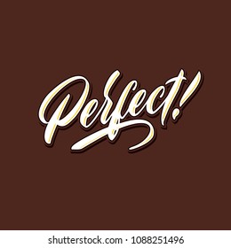 perfect hand lettering typography compliment words poster	