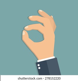 Perfect hand sign - flat design