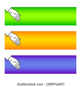 Perfect hand vector banners set for illustration and presentation. Left. Can be used for postcard, advertisements, wallpapers, tickets, banners, cd, cover
