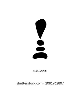 Perfect harmonious balance. Black connection of feelings and enlightenment consciousness with psychological calmness. Beauty of meditation in natural vector abstraction