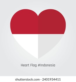 Perfect Heart-shaped Indonesia Flag Vector design, Immerse yourself in a symphony of national pride with our exquisite. This meticulously crafted symbol intertwines love and patriotism