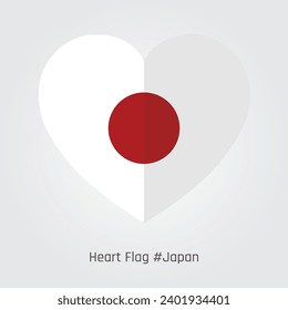 Perfecto diseño de vectores de la bandera de Japón en forma de corazón, sumergirse en una sinfonía de orgullo nacional con nuestro exquisito. Este símbolo meticulosamente diseñado entrelaza amor y patriotismo