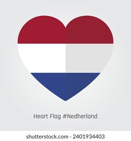 Perfect Heart-shaped Netherland Flag Vector design, Immerse yourself in a symphony of national pride with our exquisite. This meticulously crafted symbol intertwines love and patriotism