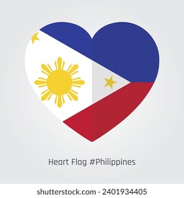 Perfect Heart-shaped Philippines Flag Vector design, Immerse yourself in a symphony of national pride with our exquisite. This meticulously crafted symbol intertwines love and patriotism